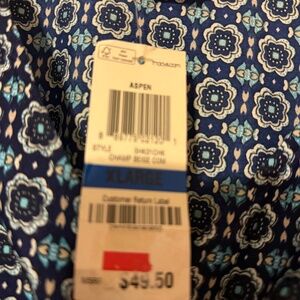 NWT Awesome Blue Print short Romper 3/4 sleeve